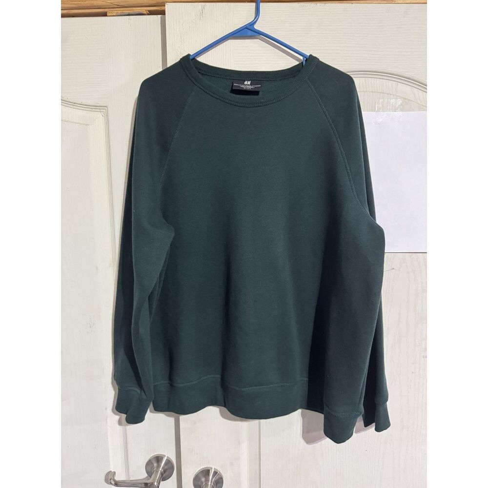H&M Forest Green Crewneck Raglan Sweatshirt - Men's size L